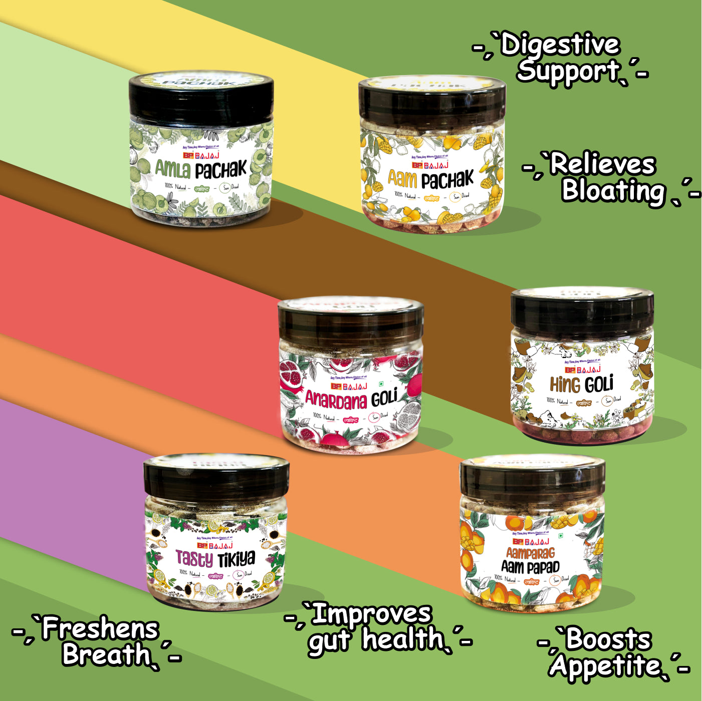 Flavor Fiesta- Aam Pachak, Hing Goli, Anardana Goli, Amla Pachak