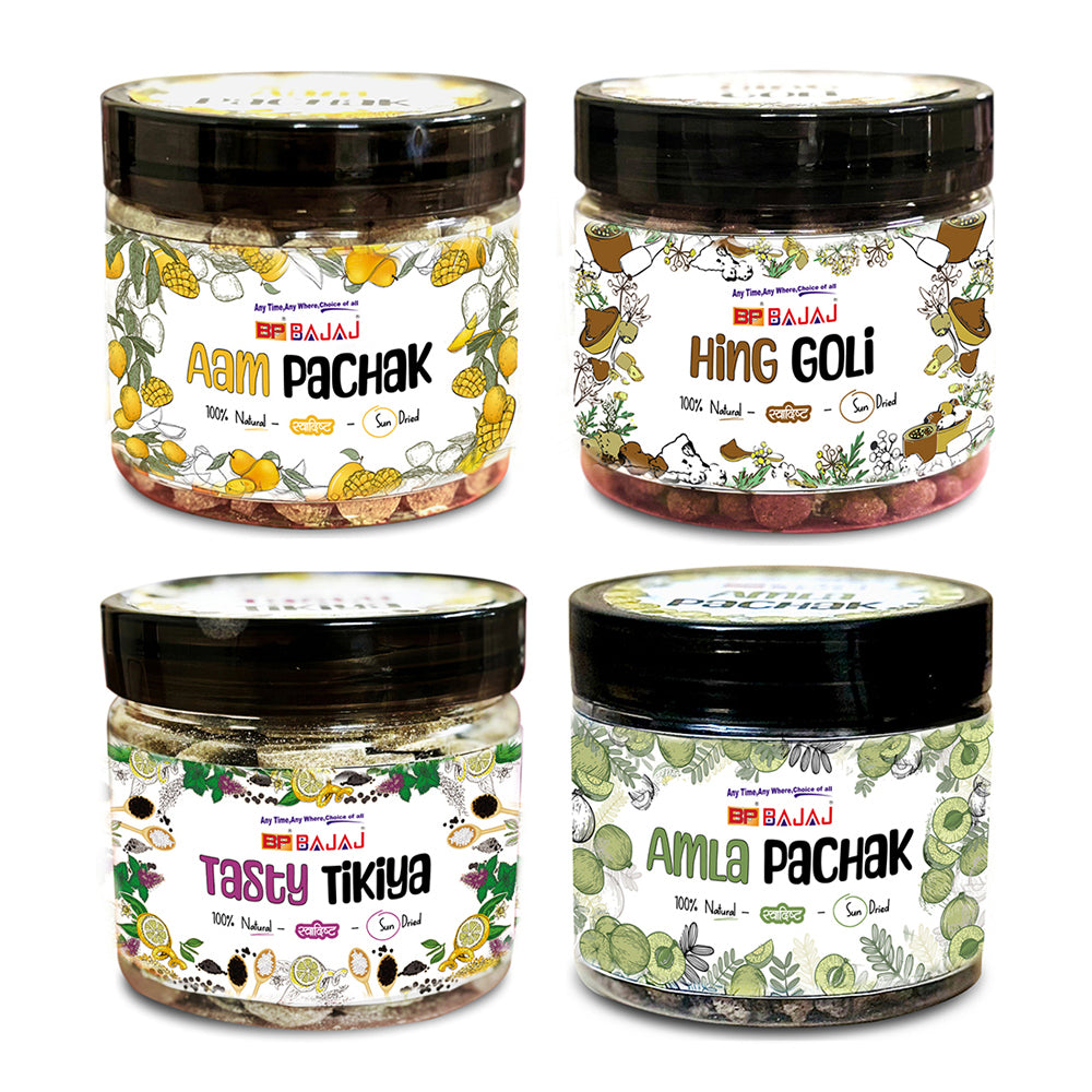 Flavor Fiesta- Amla Pachak, Tasty Tikiya, Hing Goli, Aam Pachak - 100% natural Indian digestive by BCP Bajaj