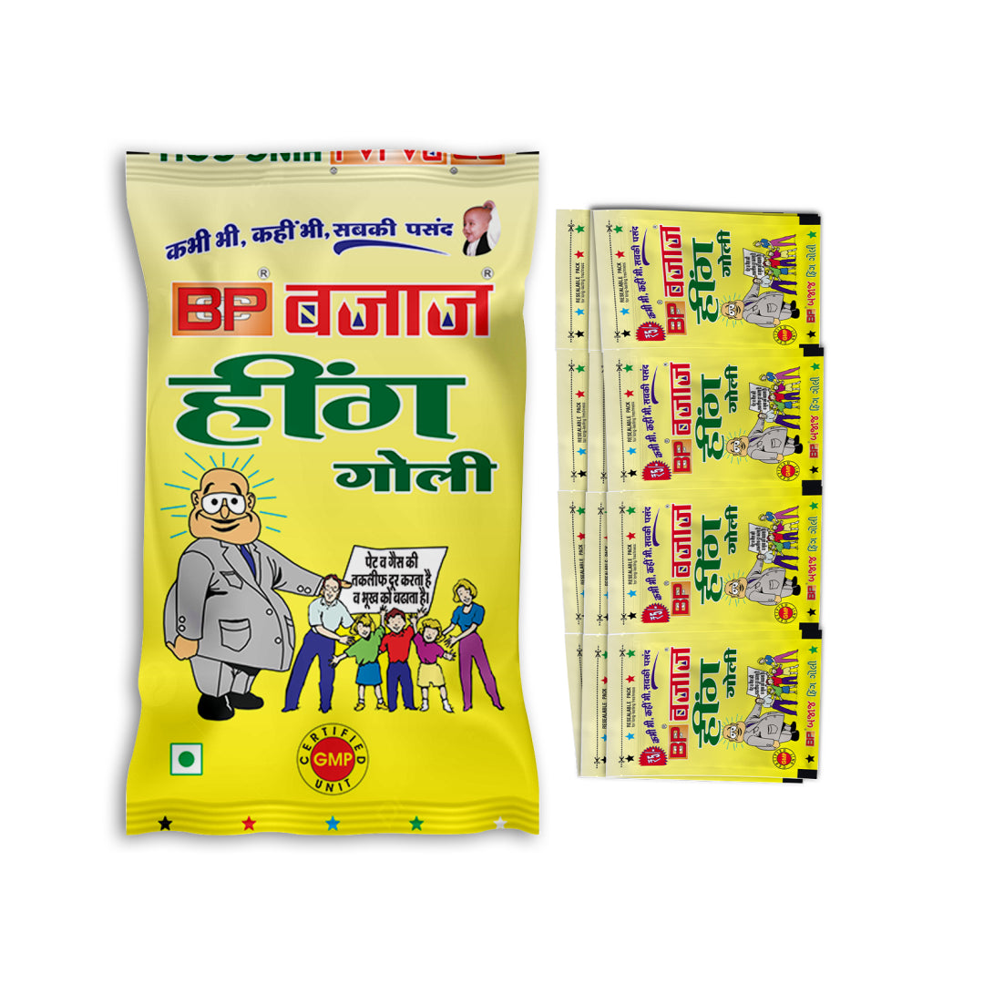 BCP Bajaj Hing Goli- Resealable 3 Pack Combo - 100% natural Indian digestive by BCP Bajaj
